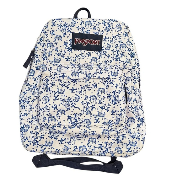 Jansport Handbags - JanSport Superbreak Laptop Backpack in White Field Floral Print
